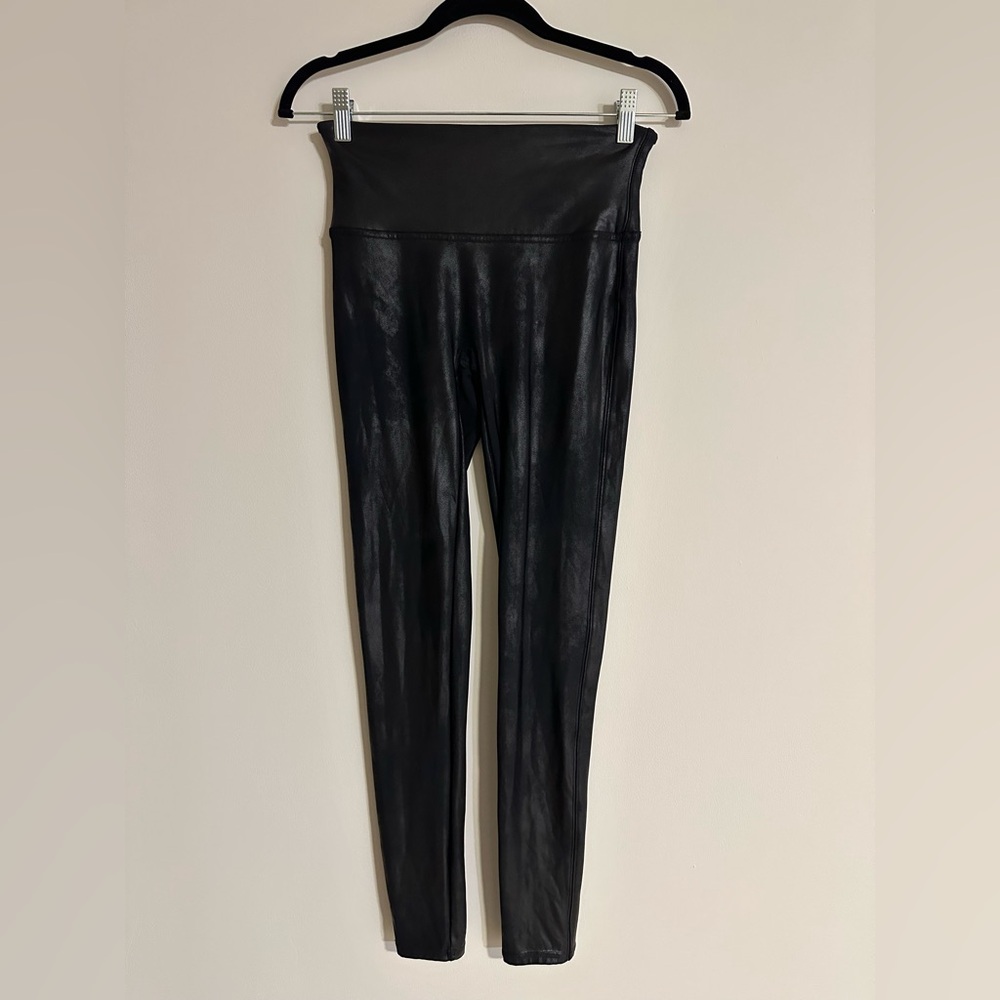 Spanx Black Faux Leather Leggings 36.5”